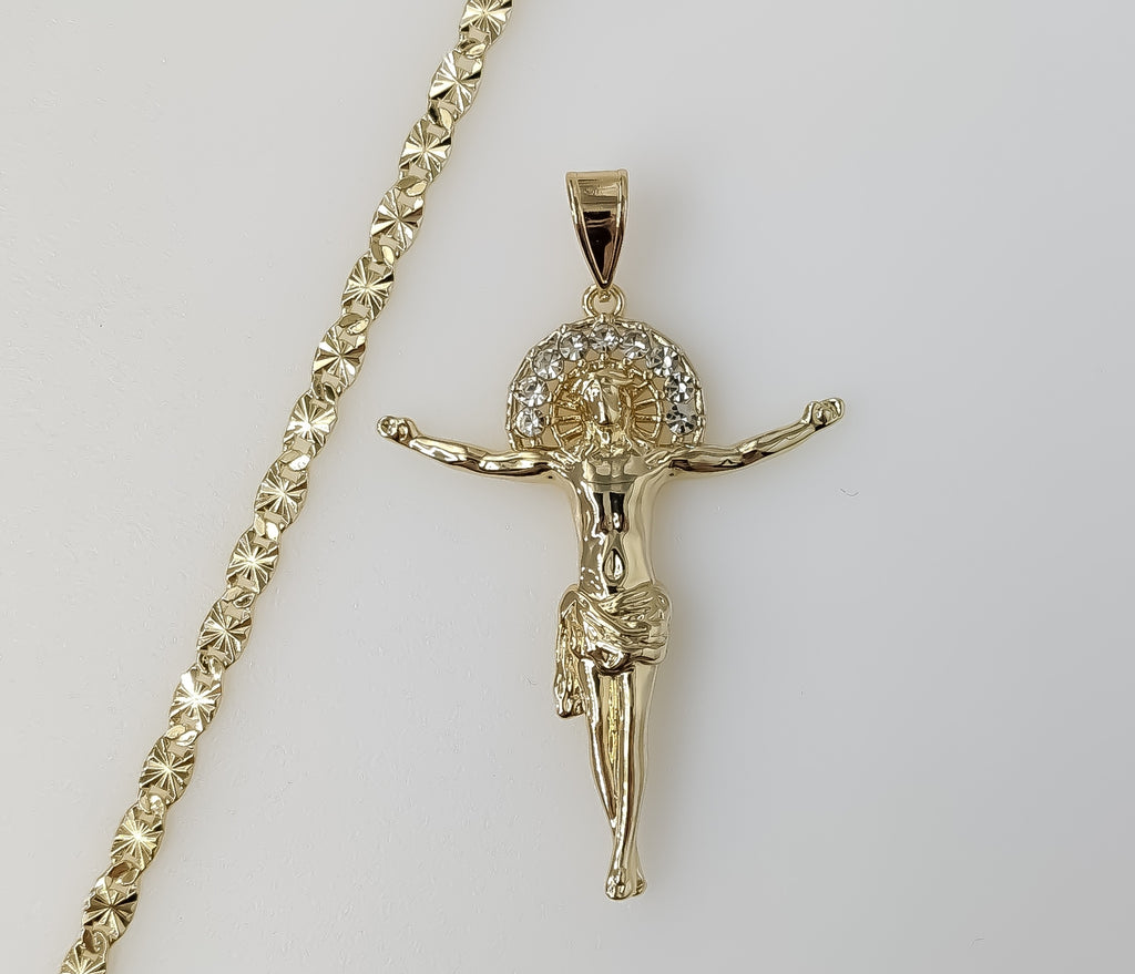 Plated Cross 4mm Star Chain Necklace