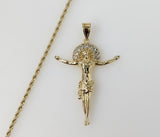 Plated Cross 2mm Rope/Braided Chain Necklace