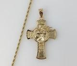 Plated Cross 3mm Rope/Braided Chain Necklace