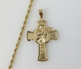 Plated Cross 4mm Rope/Braided Chain Necklace
