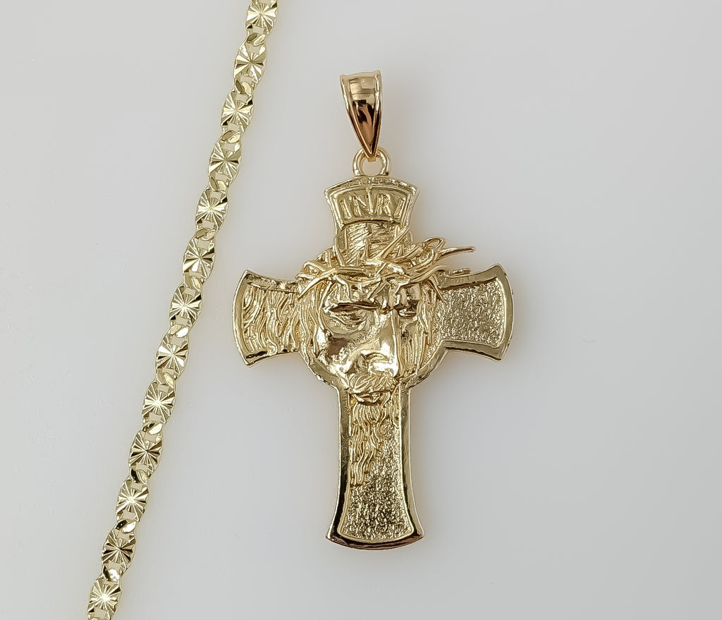 Plated Cross 4mm Star Chain Necklace