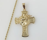 Plated Cross 2mm Rope/Braided Chain Necklace