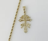 Plated Holy Cross of Caravaca 4mm Rope/Braided Chain Necklace