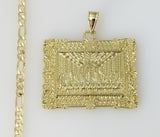 Plated The Last Supper Portrait Pendant 4mm Figaro Chain Necklace