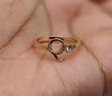 Plated Adjustable Initial Letter "Q" Ring