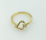 Plated Adjustable Initial Letter "L" Ring