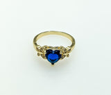 Plated Blue Heart with Butterfly Ring