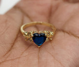 Plated Blue Heart with Butterfly Ring