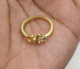 Plated Adjustable Initial Letter "H" Ring