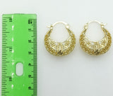 Plated Virgin Mary Basket Earring