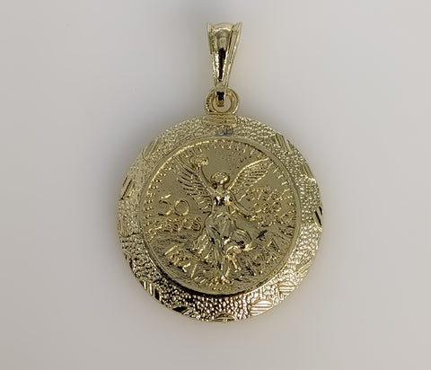 Plated Mexican Centenario Coin 50 Pesos Pendant