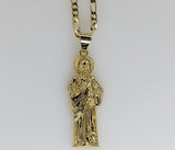 Plated Saint Jude 3mm Figaro Chain Necklace