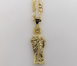 Plated Saint Jude 5mm Figaro Chain Necklace