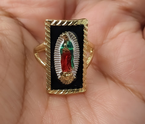 Plated Multicolor Virgin Mary Adjustable Ring