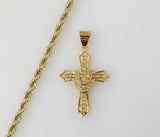 Plated Cross 4mm Rope/Braided Chain Necklace