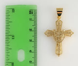 Cross Saint Jude Double Pendants Charms 3mm Rope/Braided Plated Necklace