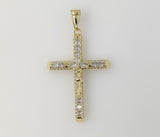 Plated Blinged Cross Pendant