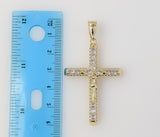 Plated Blinged Cross Pendant