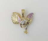 Plated Tri-Color Rooster Pendant