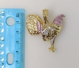 Plated Tri-Color Rooster Pendant