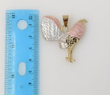 Plated Tri-Color Rooster Pendant