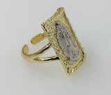 Plated Multicolor Virgin Mary Adjustable Ring