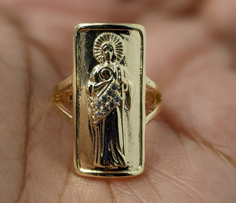 Plated Adjustable Saint Jude Ring