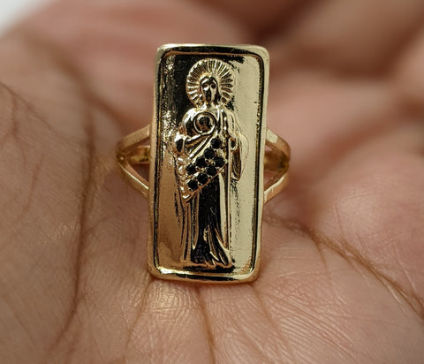 Plated Adjustable Saint Jude Ring