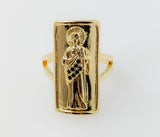 Plated Adjustable Saint Jude Ring