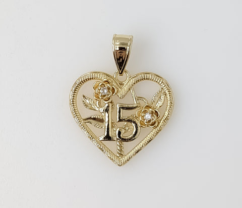 Plated Heart "My 15" Quince Pendant