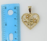 Plated Heart "My 15" Quince Pendant