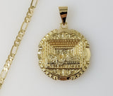Plated The Last Supper 3mm Figaro Chain Necklace