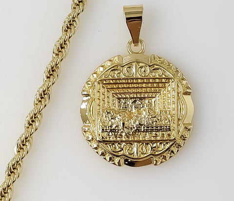 Plated The Last Supper 4mm Rope/Braided Chain Necklace