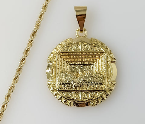 Plated The Last Supper 2mm Rope/Braided Chain Necklace