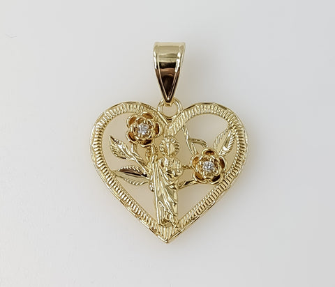 Plated Heart Saint Jude Thaddaeus Pendant