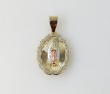 Plated Tri-Color Virgin Mary Pendant