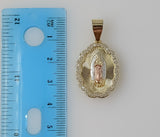 Plated Tri-Color Virgin Mary Pendant