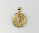Plated Tri-Color Virgin Mary Pendant