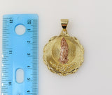 Plated Tri-Color Virgin Mary Pendant