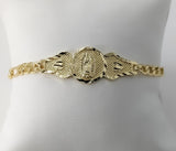 Plated Virgin Mary Adjustable Bracelet