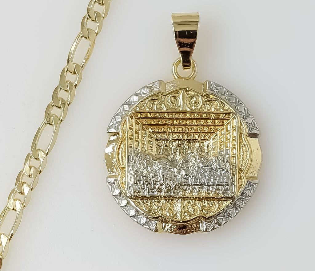 Plated Multicolor The Last Supper 4mm Figaro Chain Necklace