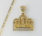 Plated The Last Supper 3mm Figaro Chain Necklace