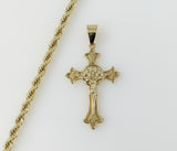 Plated Cross 4mm Rope/Braided Chain Necklace