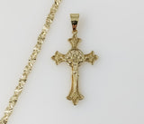 Plated Cross 4mm Star Chain Necklace