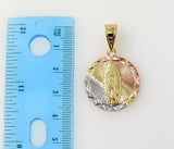 Plated Tri-Color Virgin Mary Pendant