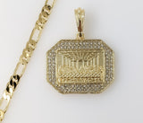 Plated Blinged The Last Supper 5mm Figaro Chain Necklace
