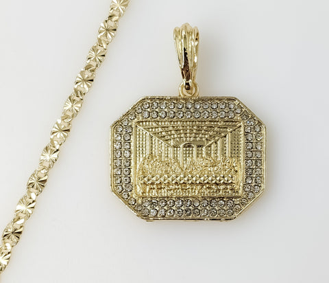 Plated Blinged The Last Supper 4mm Star Chain Necklace