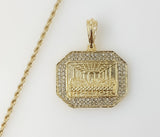 Plated Blinged The Last Supper 2mm Rope/Braided Chain Necklace