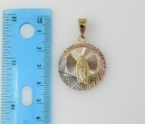 Plated Tri-Color Virgin Mary Pendant