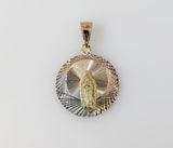Plated Tri-Color Virgin Mary Pendant